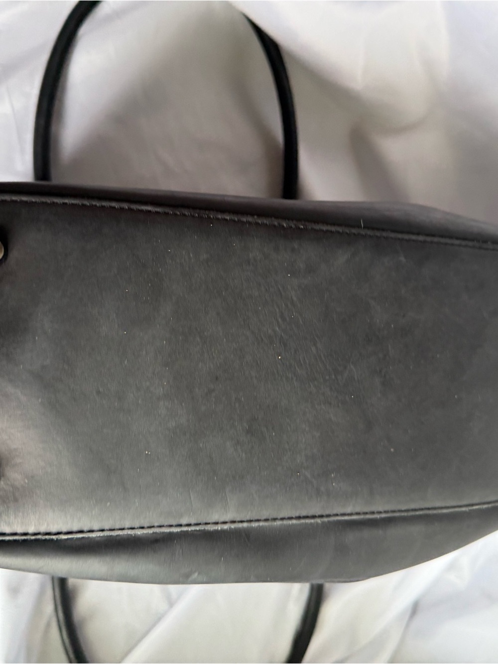 Baseballism Sleek Black Leather Tote with Dual Top Handles - Picture 12 of 16